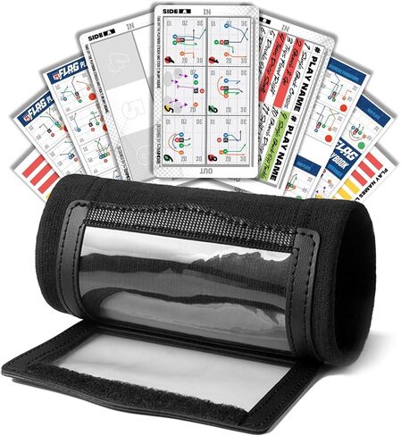 1nmore 5V5 ، 7V7 Football Wristbands مع نظام Playbook System ، مدرب معصم قورتربك للشباب ، Flag Football Wrist Bands مع ملصقات مسرحيات وبطاقات PVC in Kuwait