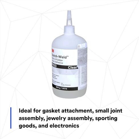 لاصق فوري من البلاستيك والمطاط 3M Scotch-Weld PR100، شفاف، لزوجة منخفضة، وقت معالجة سريع وعلاج، زجاجة 20 جم (0.07 أونصة سائلة) in Saudi Arabia