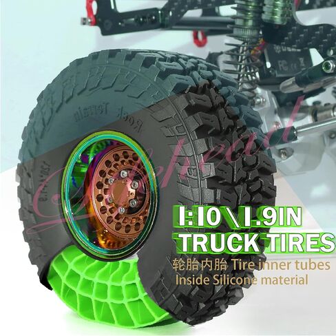 Lifehead 1.9 inch silicone insert tires - All Terrain Pliable Rubber Tires for 1/10 RC Crawler Car TRAXXAS TRX4 Axial SCX10 90046 SCX10 III AXI03007 Tamiya CC01 YK4102 RGT EX86130/4.7" Outer Diameter in Saudi Arabia