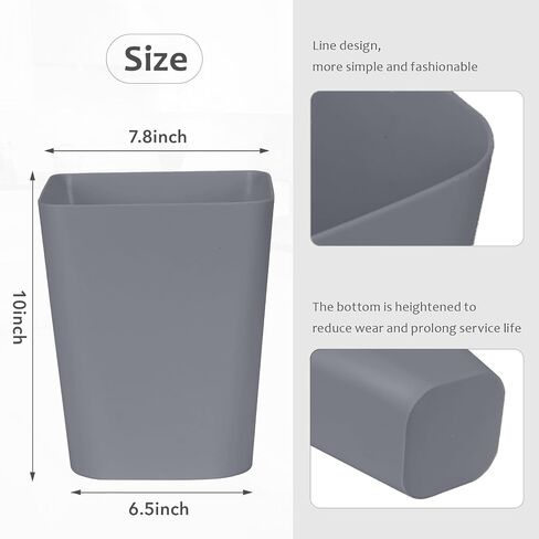 ZXJ Small Trash Can - Waste Basketbin - 1.8 جالون -جري - الحمامات وغرفة الغسيل والمطابخ والمكاتب in Kuwait