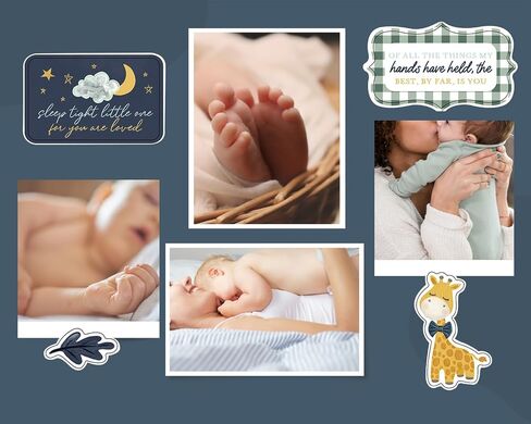 12x12 Baby Boy Stickers لـ Scrapbooking - صفيحة Baby Boy Chipboard Die - صور حديثي الولادة وزينة ألبوم استحمام الطفل ، مستلزمات الكتب المعلمية - إجمالي 2 عناصر in Saudi Arabia