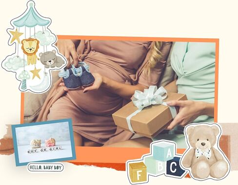 12x12 Baby Boy Stickers لـ Scrapbooking - صفيحة Baby Boy Chipboard Die - صور حديثي الولادة وزينة ألبوم استحمام الطفل ، مستلزمات الكتب المعلمية - إجمالي 2 عناصر in Saudi Arabia