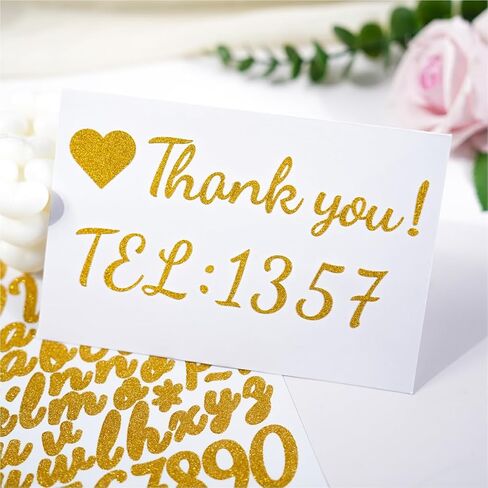 960Pcs Silver Glitter Letter Stickers 10 Sheets Alphabet Stickers 1Inch Vinyl Self-Adhesive Waterproof Numbers Symbols for Scrapbook Graduation Cap Gift Packaging in Saudi Arabia