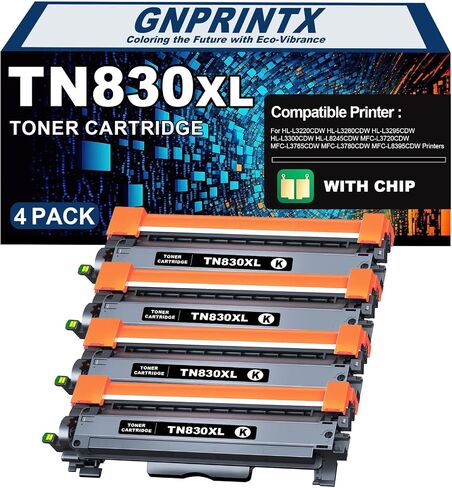 TN830XL Toner Cartridge Replacement for TN830XL TN830/XL/V Toner Compatible with Brother HL-L2460DW HL-L2405W HL-L2400D HL-L2480DW MFC-L2820DW XL MFC-L2900DW DCP-L2640DW Printer (4 Black) in Kuwait