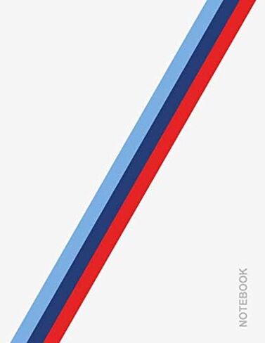 Notebook: M-Colored Stripes - Large 8.5 x 11 - College Ruled 110 Pages | White Diagonal in Saudi Arabia