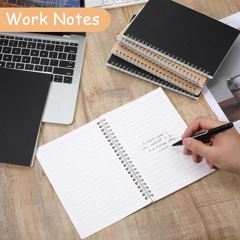 JJUNW 20 Pack A5 SPOONTER COLLEGE حكمت المجلات Notebook 5 × 8 بوصات يحكمها ورقة مبطنة للعمل ، الرسومات ، الدراسة ، أخذ الملاحظات ، السفر ، 50 ورقة 100 صفحة (Black ، Kraft) in Saudi Arabia