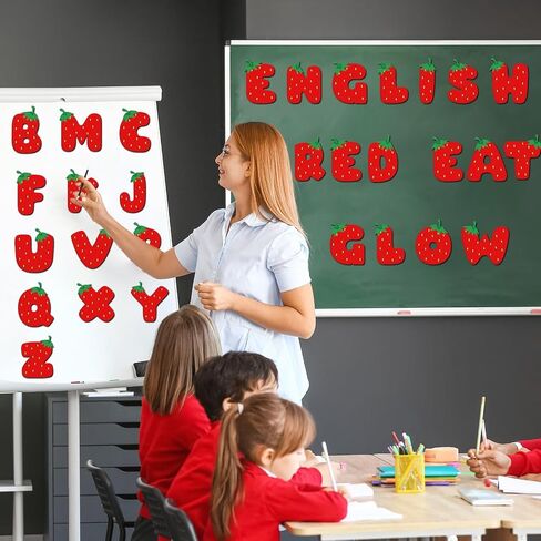 Naozinebi 150pcs رسائل Bulletin Bulletin Frants for Champroom ALPHABET ALPHABET ALPHITS مع نقاط لاصقة رمز ترقيم الفاكهة رمز رسائل التحرير والسرد مجموعة للطباش in Saudi Arabia