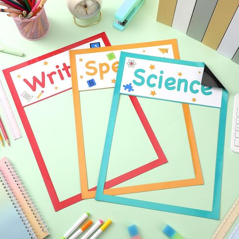 Yexiya 10 Pcs Magnetic Write Wipe Paper Organization Chart 11 x 15" Dry Erase Objective Learning Classroom Objectives Board Magnets for Whiteboard Teaching Accessories Subject Homework Goals Targets in Saudi Arabia