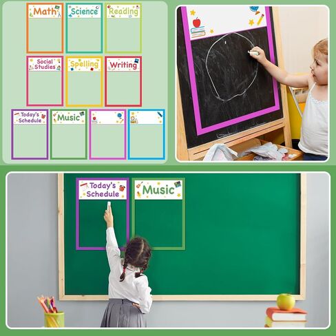 Yexiya 10 Pcs Magnetic Write Wipe Paper Organization Chart 11 x 15" Dry Erase Objective Learning Classroom Objectives Board Magnets for Whiteboard Teaching Accessories Subject Homework Goals Targets in Saudi Arabia