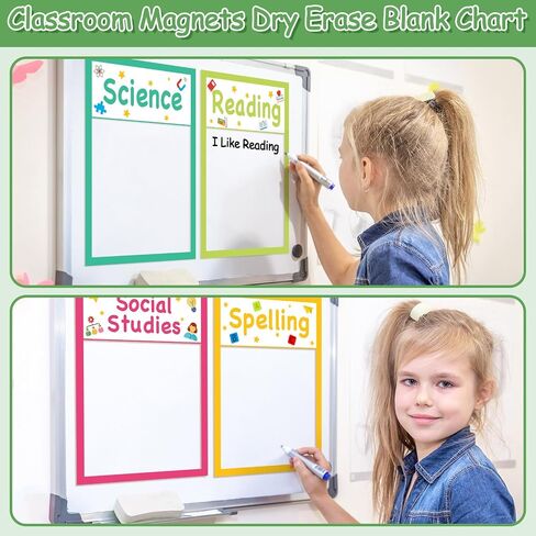 Yexiya 10 Pcs Magnetic Write Wipe Paper Organization Chart 11 x 15" Dry Erase Objective Learning Classroom Objectives Board Magnets for Whiteboard Teaching Accessories Subject Homework Goals Targets in Saudi Arabia