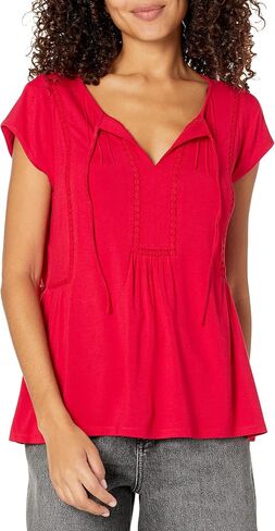 Tommy Hilfiger Women's Cap Sleeve Trim Dressy Knit Tops in Saudi Arabia