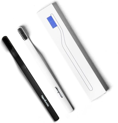 HippoCrate Charcoal Toothbrush with Soft Bristles, Dentist Approved (4 Counts) in Saudi Arabia