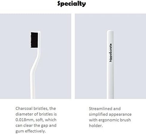 HippoCrate Charcoal Toothbrush with Soft Bristles, Dentist Approved (4 Counts) in Saudi Arabia