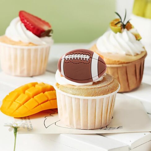 60 PCS Football Cupcake Topper Rings ، Safe PVC Basketball Party Rings Rings Decorations for Boys ، Children Birthday ، لعبة كرة رياضية ، لوازم الحفلات (كرة القدم) in Kuwait