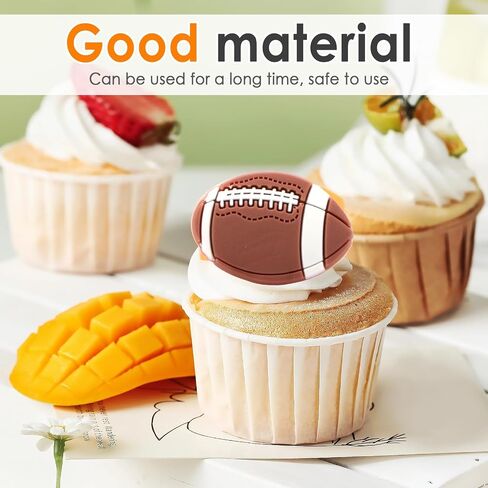 60 PCS Football Cupcake Topper Rings ، Safe PVC Basketball Party Rings Rings Decorations for Boys ، Children Birthday ، لعبة كرة رياضية ، لوازم الحفلات (كرة القدم) in Kuwait