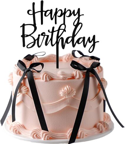 القوس الأسود القبعات العليا أكريليك عيد ميلاد سعيد العلامة كعكة Topper لزخارف كعكة حفل زفاف عيد ميلاد الطفل (11pcs ، style4) in Kuwait