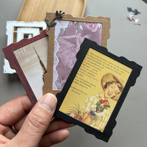 Lzbrdy Rectangle Frame Frame Phorts Cutting Die for Scrapbook Craft Layered Breating Card with Heart Shape Lace Lage for Adha Mubarak Handmade Card (Frame Photo Frame 3.3 × 2.7 بوصة) in Saudi Arabia