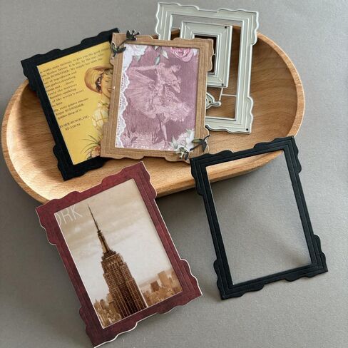 Lzbrdy Rectangle Frame Frame Phorts Cutting Die for Scrapbook Craft Layered Breating Card with Heart Shape Lace Lage for Adha Mubarak Handmade Card (Frame Photo Frame 3.3 × 2.7 بوصة) in Saudi Arabia