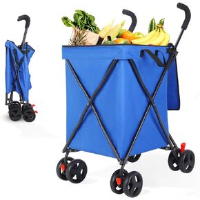 عربة تسوق قابلة للطي مع عجلات ، عربة تسوق قابلة للطي للبقالة ، عربة سعة كبيرة تبلغ 120 رطلاً ، حقيبة هالكين مع عجلات لبقالة الغسيل ، الأمتعة ، النزهة (أسود) in Kuwait