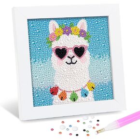 Leixonl Diamond Art Kits for Kids with Framed (7 in) Cartoon Animals DIY Gem Art Painting - Arts & Crafts Gifts for Beginners & Teens (1p-6-in-cat) in Kuwait