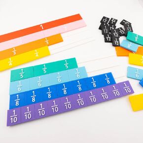 Rainbow Fraction Tiles, Montessori Math Materials, Fraction Manipulatives, Unit Fraction, Fraction Bars Math Manipulatives, Fraction Games, Homeschool Supplies (Set of 53) in Saudi Arabia