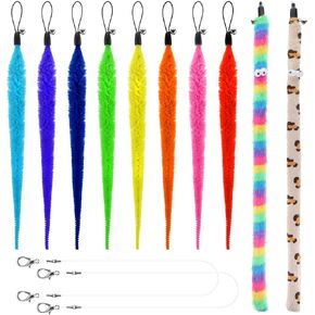 Cat Worm Toy, 12 PCS Cat Wand Toy Accessories Including Worm & Snake Refills Set, 2PCS Replacement String for Cats Fishing Pole Toys, Assorted Feather Toys Attachments Teaser for Indoor Cats Kitten in Kuwait