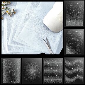 Glenmal 6 Sheets Glitter Hotfix Rhinestone Iron on Crystal Decals 2mm 3mm Flat Round Rhinestone Transfer Sheets Patches for Clothing Craft DIY Decor in Kuwait