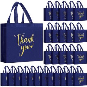 50 Pcs Thank You Gift Bags with Handles Bulk Thank You Non Woven Bags Reusable Gift Handbags Bridesmaid Souvenir Goodie Handbags for Wedding Shopping(10 x 8 x 4 Inch,Red) in Kuwait