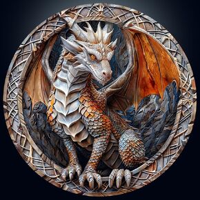 masseruon Round Puzzles for Adults 1000 Pieces-Dragon Puzzle-26.6x26.6in Jigsaw Puzzles with HD Matte Finish-Hard Impossible Difficult for Adult-Challenging Gift for Puzzle Lovers Home Decor in Saudi Arabia