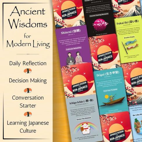 Japanese Wisdom Card Deck – 52 Mindfulness Cards with Humor | Ikigai, Zen & Philosophy for Daily Reflection, Gift for Colleagues & Friends in Saudi Arabia