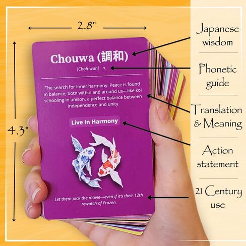 Japanese Wisdom Card Deck – 52 Mindfulness Cards with Humor | Ikigai, Zen & Philosophy for Daily Reflection, Gift for Colleagues & Friends in Saudi Arabia