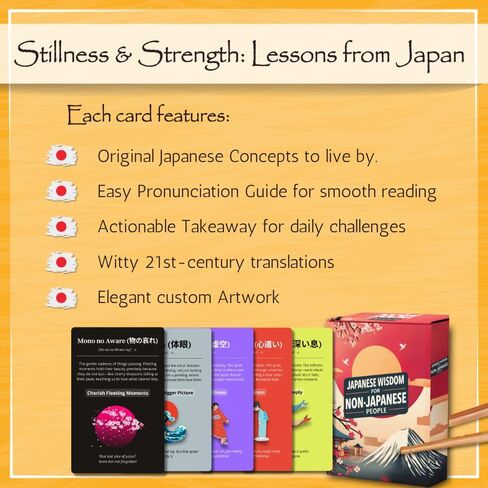 Japanese Wisdom Card Deck – 52 Mindfulness Cards with Humor | Ikigai, Zen & Philosophy for Daily Reflection, Gift for Colleagues & Friends in Saudi Arabia