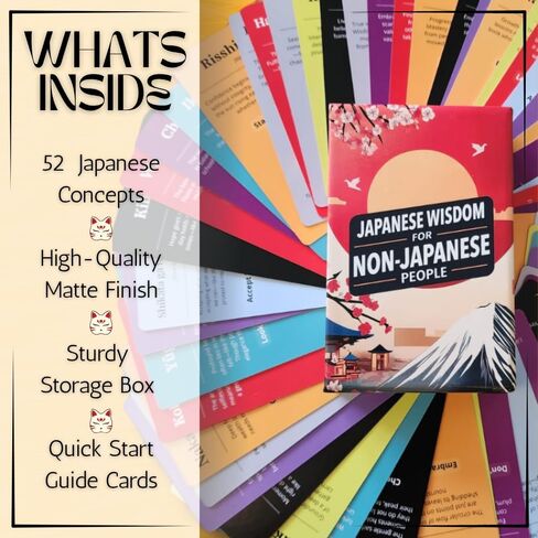 Japanese Wisdom Card Deck – 52 Mindfulness Cards with Humor | Ikigai, Zen & Philosophy for Daily Reflection, Gift for Colleagues & Friends in Saudi Arabia