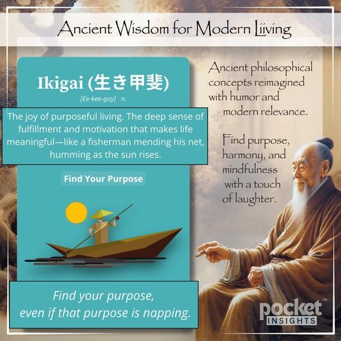 Japanese Wisdom Card Deck – 52 Mindfulness Cards with Humor | Ikigai, Zen & Philosophy for Daily Reflection, Gift for Colleagues & Friends in Saudi Arabia