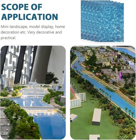 Lurrose Ripple Water Sheet, 5 Sheets Water Ripple Sticker Pearlescent Ripple Stream Acrylic Sheet Miniature Lake River Stream Diorama Scene Scenery for Home Decoration B in Saudi Arabia