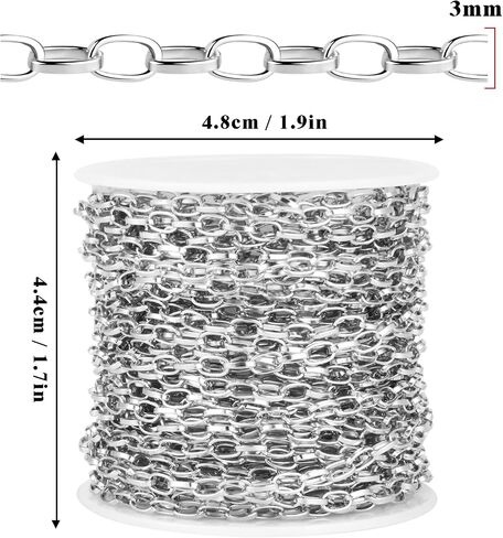 33FT Gold Paperclip Chain Jewelry 2MM 18K Gold PVD Plated Stainless Steel Paperclip Link Chain Roll Bulk for Jewelry Making in Kuwait