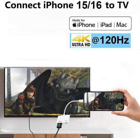 Apple USB-C to HDMI Adapter 4K@60Hz for iPhone 15 MacBook Pro Air iPad Pro, USB 3.1 Type C Digital AV HDMI 2.0 Cord Compatible with Samsung Galaxy S23/S22, Pixelbook, XPS and More in Saudi Arabia