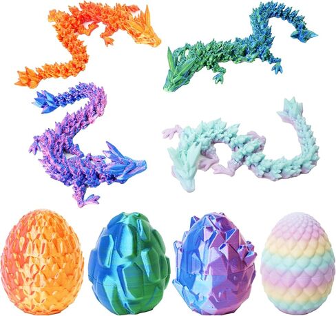مرخص رسميًا 4 حزمة ثلاثية الأبعاد تنين المطبوعة مع بيض فريد من نوع in Kuwait