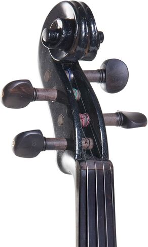 Cecilio 4/4 CEVN-1BK Solid Wood Electric/Silent Violin with Ebony Fittings in Style 1 - Full Size - Black Metallic in Kuwait