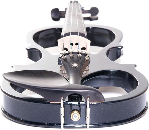 Cecilio 4/4 CEVN-1BK Solid Wood Electric/Silent Violin with Ebony Fittings in Style 1 - Full Size - Black Metallic in Kuwait