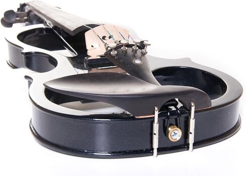 Cecilio 4/4 CEVN-1BK Solid Wood Electric/Silent Violin with Ebony Fittings in Style 1 - Full Size - Black Metallic in Kuwait