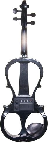 Cecilio 4/4 CEVN-1BK Solid Wood Electric/Silent Violin with Ebony Fittings in Style 1 - Full Size - Black Metallic in Kuwait