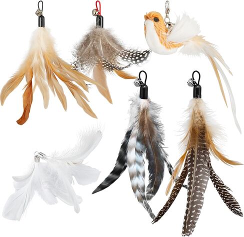 ROSAUI Cat Teaser Wand Toys, Interactive Bird Toys for Indoor Kittens, 54’’ Ultra-Long cat Fishing Pole Toys, 2pcs Wires and 5pcs Natural Refills, Sustainable Wooden Handles, Exercising, Playing in Saudi Arabia
