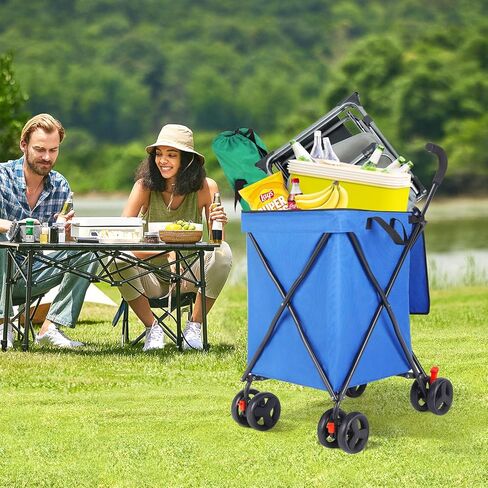 عربة تسوق قابلة للطي مع عجلات ، عربة تسوق قابلة للطي للبقالة ، عربة سعة كبيرة تبلغ 120 رطلاً ، حقيبة هالكين مع عجلات لبقالة الغسيل ، الأمتعة ، النزهة (أسود) in Kuwait