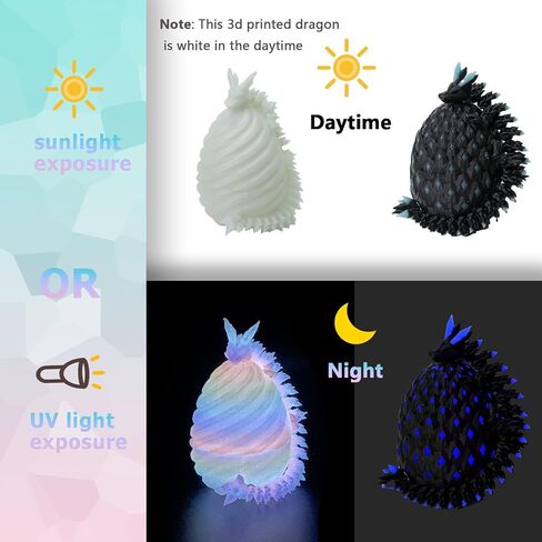Officially Licensed 4 Pack 3D Printed Dragon Set with Unique Eggs, Mini Mystery Crystal Dragon Easter Egg Fillers Toys, Surprise Gift 3D Printed Animals Fidget Toys, Christmas Toy 2025 in Kuwait