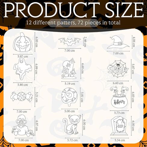 Jenaai 72 PCS Halloween Window Art Suncatcher Kits DIY Window Suncatchers زخرفة للأطفال للطلاء مع 24 كوب شفط لأطفال هدية in Saudi Arabia