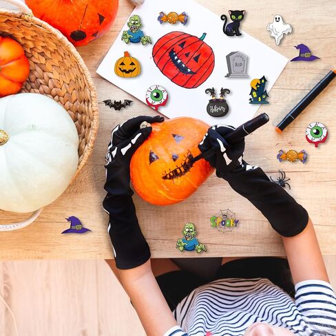 Jenaai 72 PCS Halloween Window Art Suncatcher Kits DIY Window Suncatchers زخرفة للأطفال للطلاء مع 24 كوب شفط لأطفال هدية in Saudi Arabia