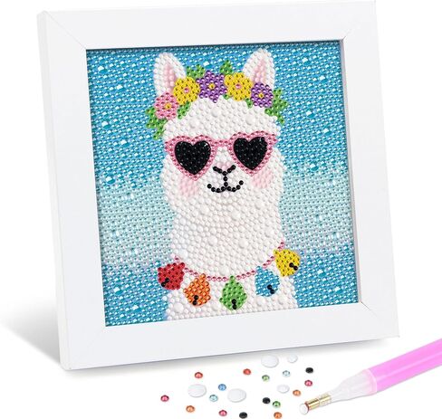 Leixonl Diamond Art Kits for Kids with Framed (7 in) Cartoon Animals DIY Gem Art Painting - Arts & Crafts Gifts for Beginners & Teens (1p-6-in-cat) in Kuwait