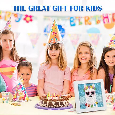 Leixonl Diamond Art Kits for Kids with Framed (7 in) Cartoon Animals DIY Gem Art Painting - Arts & Crafts Gifts for Beginners & Teens (1p-6-in-cat) in Kuwait