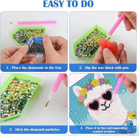 Leixonl Diamond Art Kits for Kids with Framed (7 in) Cartoon Animals DIY Gem Art Painting - Arts & Crafts Gifts for Beginners & Teens (1p-6-in-cat) in Kuwait